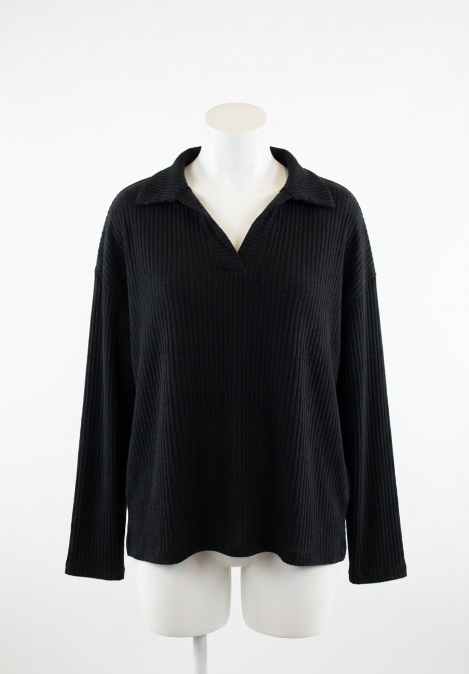 NEW PROJECT SOCIAL T shea collared pullover top in black